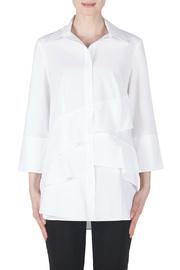  Tiered White Blouse W 3/4 Sleeves