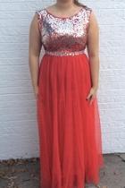  Red A-line Gown