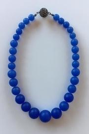 Frosted Matte Blue Bead Necklace