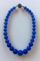  Frosted Matte Blue Bead Necklace