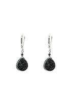  Pear Black Druzy Earrings