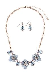  Floral-statement Necklace-&-earring Set