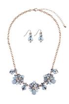  Floral-statement Necklace-&-earring Set