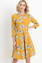  Gorgeous Mustard-floral Dress
