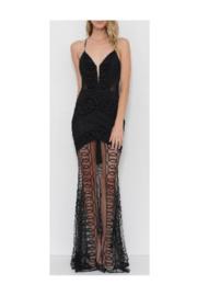  Black Sheer Evening Dress