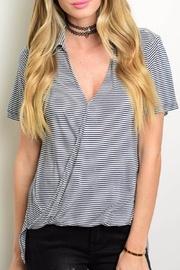  Stripped Collar Top