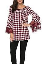  Houndstooth Lace Tunic