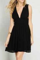  Low V Neck Dress