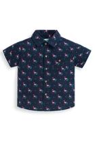  Flamingo Print Button-down