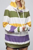  Striped Hoodie Sweatshirt