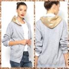  Grey Hoodie With Gold Sequins
