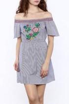  Off Shoulder Embroidered Dress