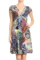  Cap-sleeve V-neck Dress