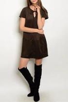  Brown Suede Dress