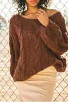  Soft Hand-made Knit Sweater In A Relaxed Bodice