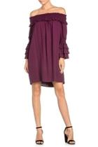  Purple Off-shoulder Dress