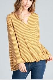 Stripe Surplice Top