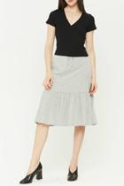  Oklee Crop Faux Wrap Tee