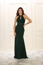  Hunter Green Lace Long Dress