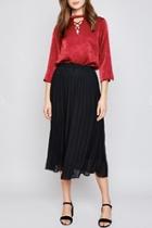  Pleated Midi-skirt, Black