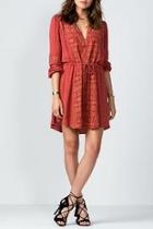  Rust Embroidered Dress
