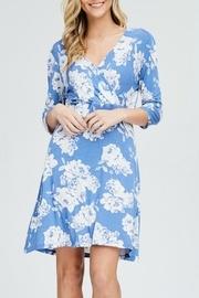  Blue Floral Wrap-dress