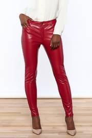  Red Faux Leather Pants