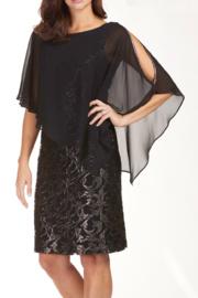  Lace Overlay Cold Shoulder Knee Length Dress