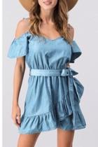  Ruffled Denim Dress