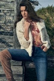  Elan 3/4 Sleeve Faux Fur Coat