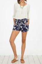  Navy Floral Shorts