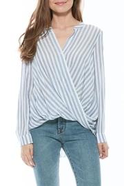  Striped Drape Blouse