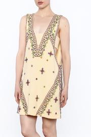  Yellow Embroidered Sleeveless Dress