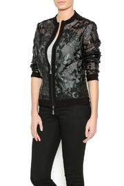  Sheer Vegan Leather Blazer