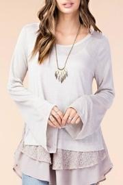  Lace-chiffon Ruffle Top