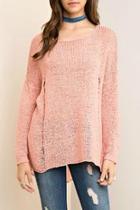  Rose Chiffon Sweater
