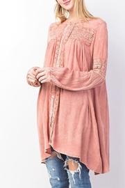  Mineral-wash Bubble-sleeve Peasant-tunic