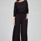  Wide Leg Elastic Jumpsuit