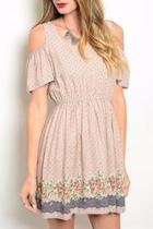  Taupe Floral Dress