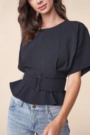  Belted Peplum Top
