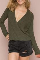  Front-wrap Sweater Top