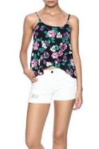  Floral Cross Front Top