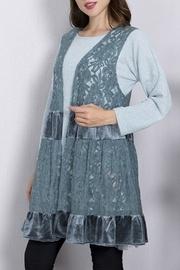  Lace/velvet Flowing Vest