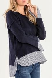  Mock Layer Navy Sweater