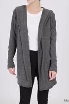  Hooded Open Cardigan