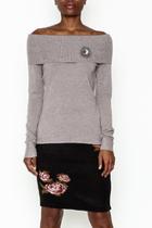  Pin Detail Shoulder Sweater