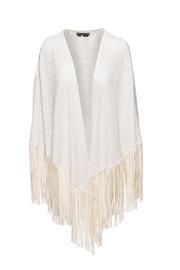  White Suede Poncho