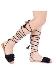  Ruffle Leg-wrap Sandal