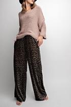  Gray-leopard Velvet-wide-leg Pant