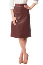  Faux Leather A-line Skirt